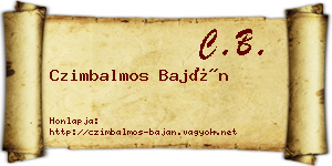Czimbalmos Baján névjegykártya